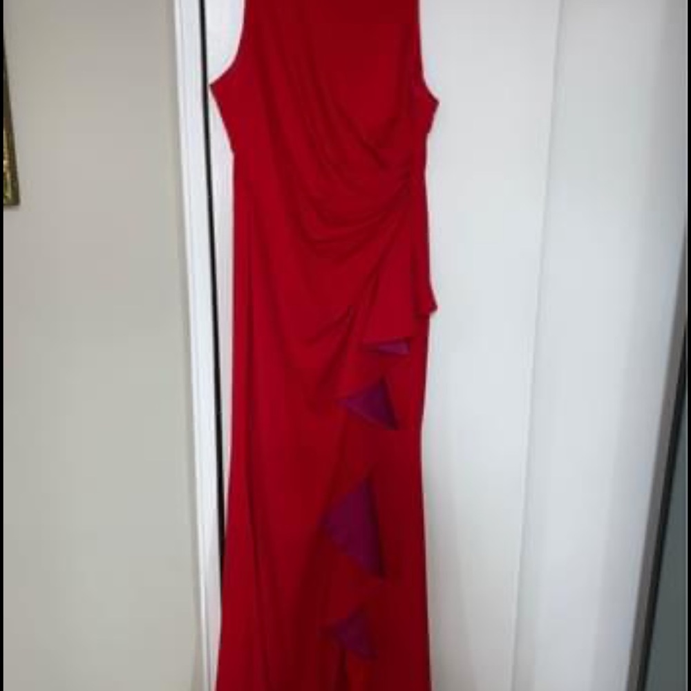 Red evening gown